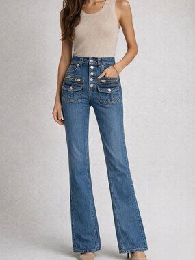 ZADIG & VOLTAIRE Eyes Denim Show Straight Leg Jeans in Bleu size 27